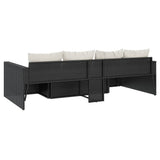vidaXL 2-delige Loungeset met kussens poly rattan bruin