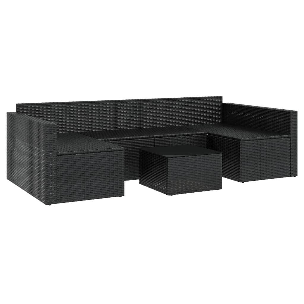 vidaXL 2-delige Loungeset met kussens poly rattan bruin