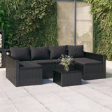 vidaXL 2-delige Loungeset met kussens poly rattan bruin