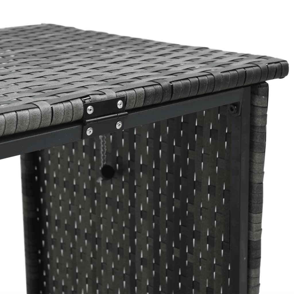 vidaXL Tuinbank met tafel en kussens L-vormig poly rattan bruin