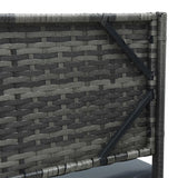 vidaXL Tuinbank met tafel en kussens L-vormig poly rattan bruin