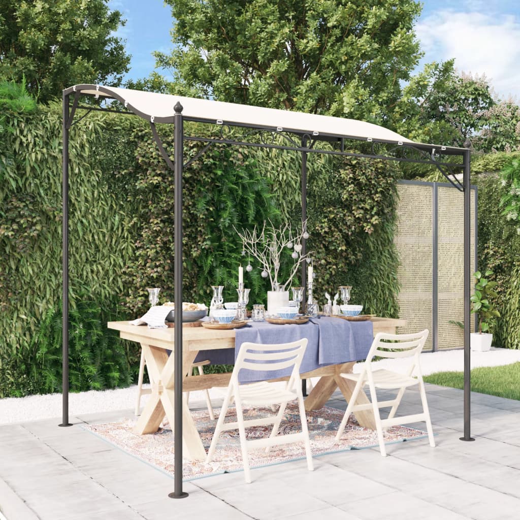vidaXL Luifel 2x2,3 m 180 g/m² stof en staal crèmekleurig