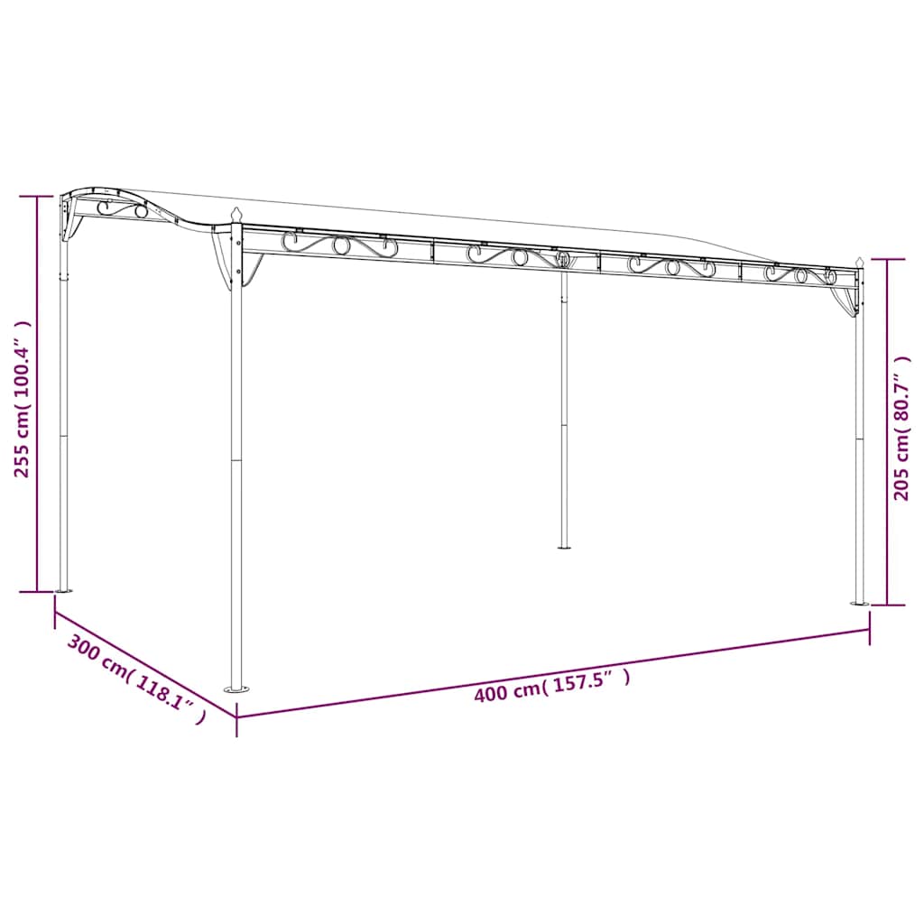 vidaXL Awning 4x3 m 180 g/m² Fabric and Steel Cream