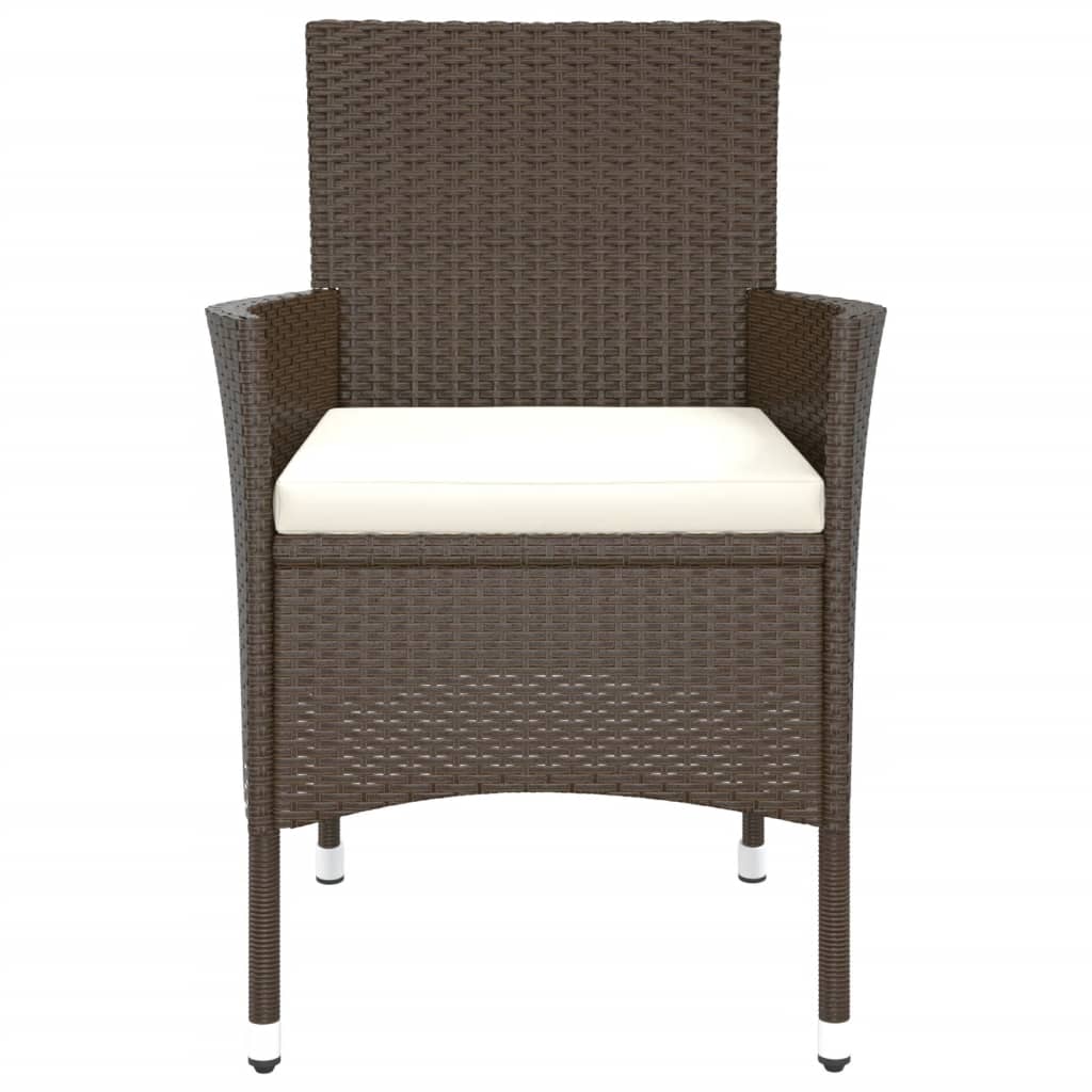 vidaXL Tuinstoelen met kussens 2 st bruin poly rattan (alleen VK/IE/FI/NO)