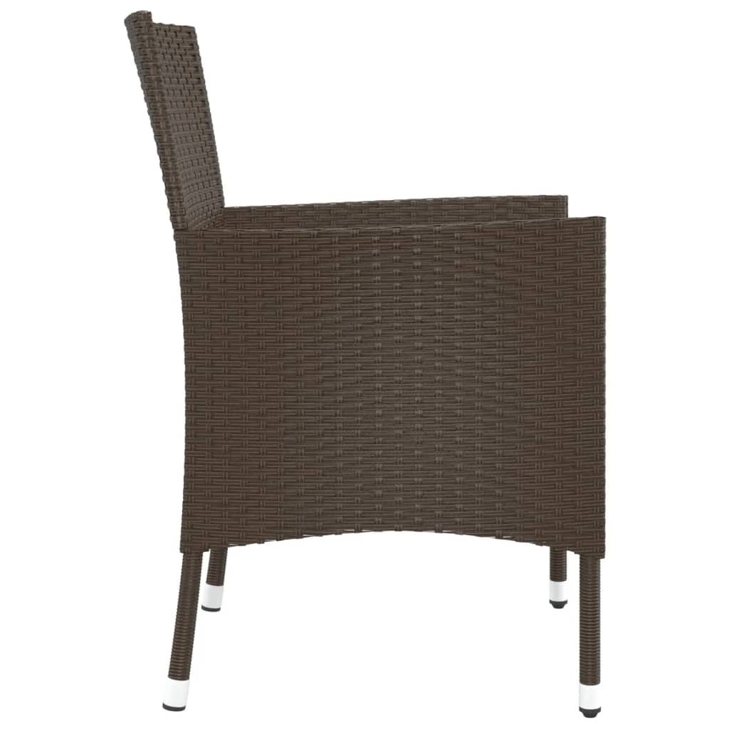 vidaXL Tuinstoelen met kussens 2 st bruin poly rattan (alleen VK/IE/FI/NO)