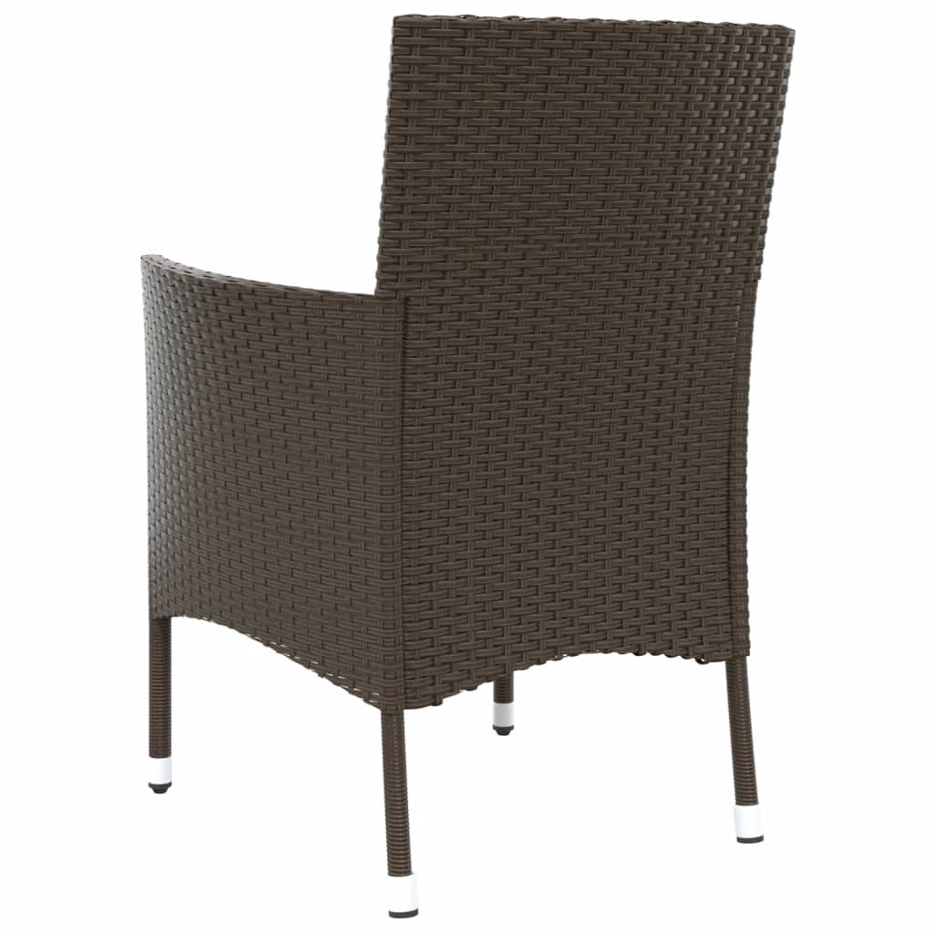 vidaXL Tuinstoelen met kussens 2 st bruin poly rattan (alleen VK/IE/FI/NO)