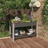 vidaXL Raised Planter with Shelf 50x50x90 cm HKC Grey