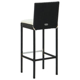 vidaXL Barkrukken 6 st met kussens poly rattan zwart