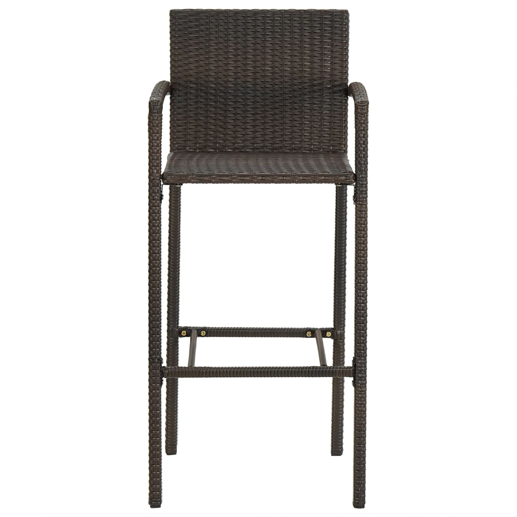 vidaXL Barkrukken 2 st poly rattan bruin