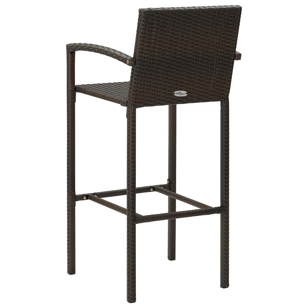 vidaXL Barkrukken 2 st poly rattan bruin