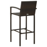 vidaXL Barkrukken 2 st poly rattan bruin