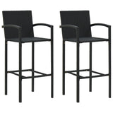 vidaXL Barkrukken 2 st poly rattan bruin