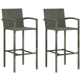 vidaXL Barkrukken 2 st poly rattan bruin