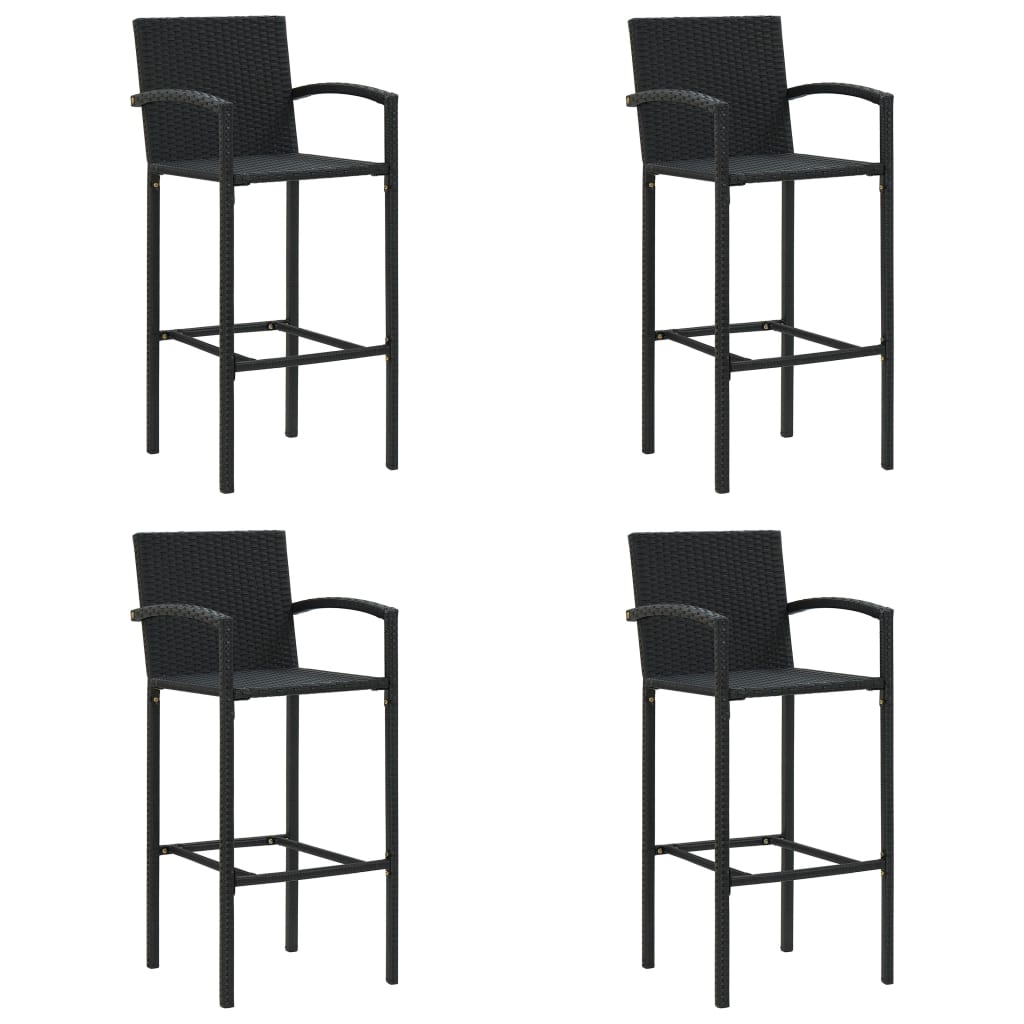 vidaXL Barkrukken 2 st poly rattan bruin