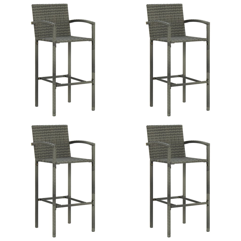 vidaXL Barkrukken 2 st poly rattan bruin