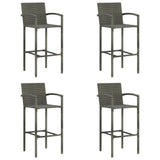 vidaXL Barkrukken 2 st poly rattan bruin