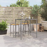 vidaXL Bartafel met glazen blad 70x70x110 cm poly rattan zwart