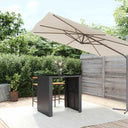 vidaXL Bartafel met glazen blad 105x80x110 cm poly rattan bruin