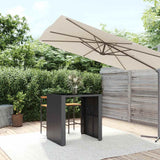 vidaXL Bartafel met glazen blad 105x80x110 cm poly rattan bruin