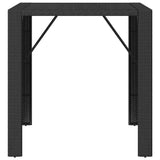 vidaXL Bartafel met glazen blad 105x80x110 cm poly rattan bruin