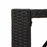 vidaXL Bartafel met glazen blad 105x80x110 cm poly rattan bruin