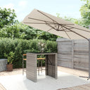 vidaXL Bartafel met glazen blad 105x80x110 cm poly rattan bruin