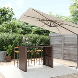 vidaXL Bartafel met glazen blad 105x80x110 cm poly rattan bruin