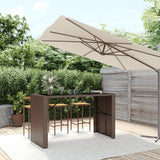vidaXL Bartafel met glazen blad 105x80x110 cm poly rattan bruin