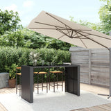 vidaXL Bartafel met glazen blad 105x80x110 cm poly rattan bruin