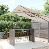 vidaXL Bartafel met glazen blad 105x80x110 cm poly rattan bruin