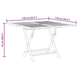 vidaXL Tuintafel inklapbaar 110x110x75 cm massief teakhout