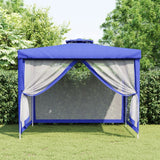 vidaXL Prieel met dubbel dak 3x3x2,68 m stof blauw