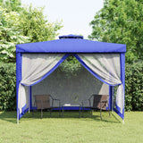 vidaXL Prieel met dubbel dak 3x3x2,68 m stof blauw