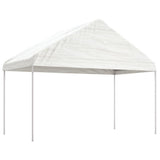 vidaXL Prieel met dak 4,46x4,08x3,22 m polyetheen wit