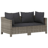 vidaXL 2-delige tuinloungeset met kussens grijs poly rattan