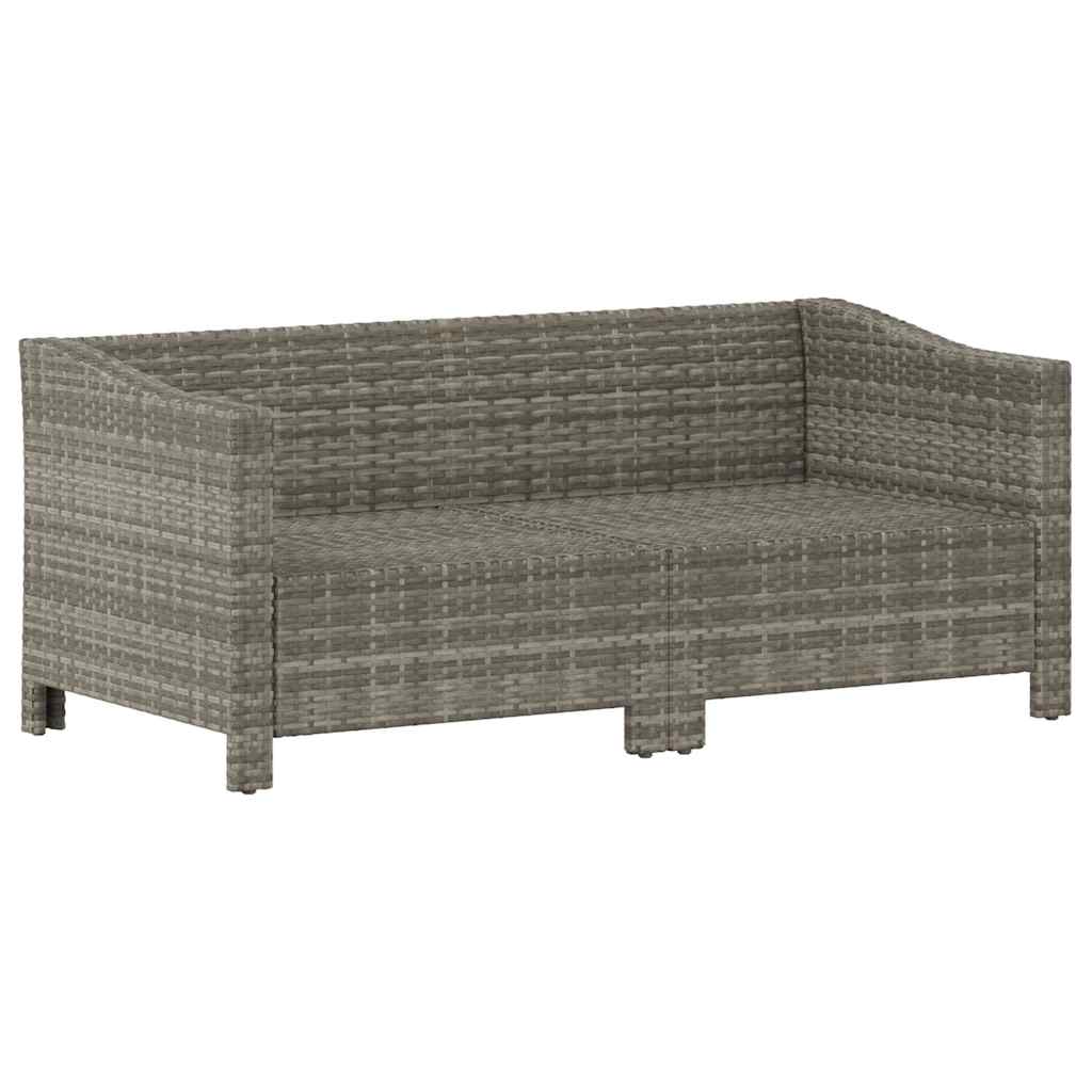 vidaXL 2-delige tuinloungeset met kussens grijs poly rattan