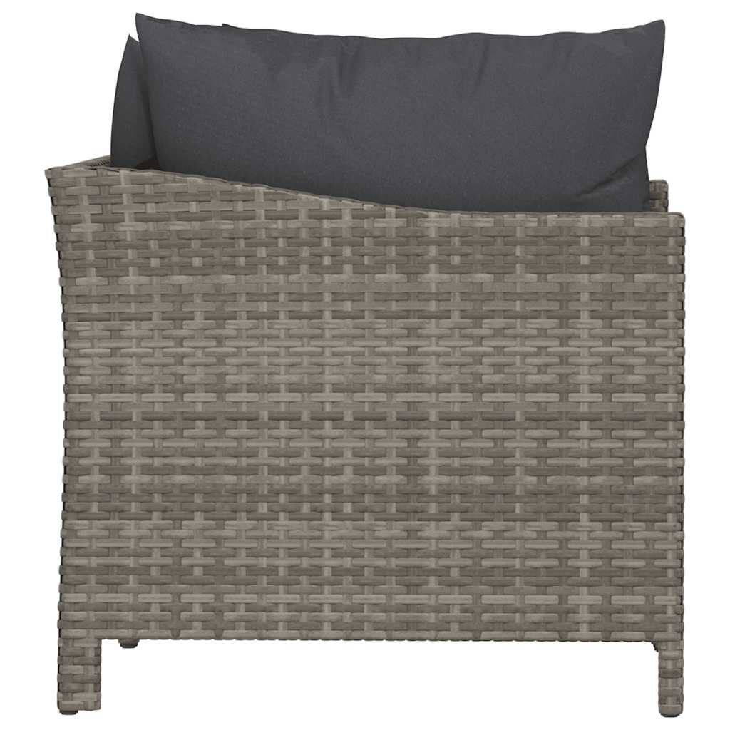 vidaXL 2-delige tuinloungeset met kussens grijs poly rattan