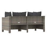 vidaXL 2-delige tuinloungeset met kussens grijs poly rattan