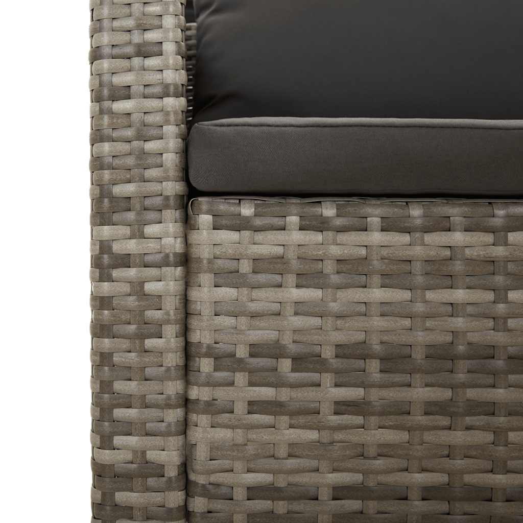 vidaXL 2-delige tuinloungeset met kussens grijs poly rattan