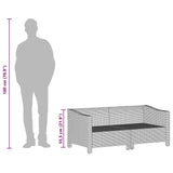 vidaXL 2-delige tuinloungeset met kussens grijs poly rattan