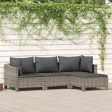 vidaXL 2-delige tuinloungeset met kussens grijs poly rattan