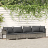 vidaXL 2-delige tuinloungeset met kussens grijs poly rattan