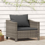 vidaXL 2-delige tuinloungeset met kussens grijs poly rattan