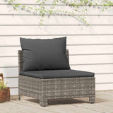 vidaXL 2-delige tuinloungeset met kussens grijs poly rattan
