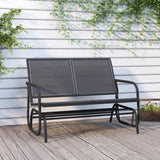 vidaXL Schuifbank tuin 120,5x76x86,5 cm textielfolie en staal zwart