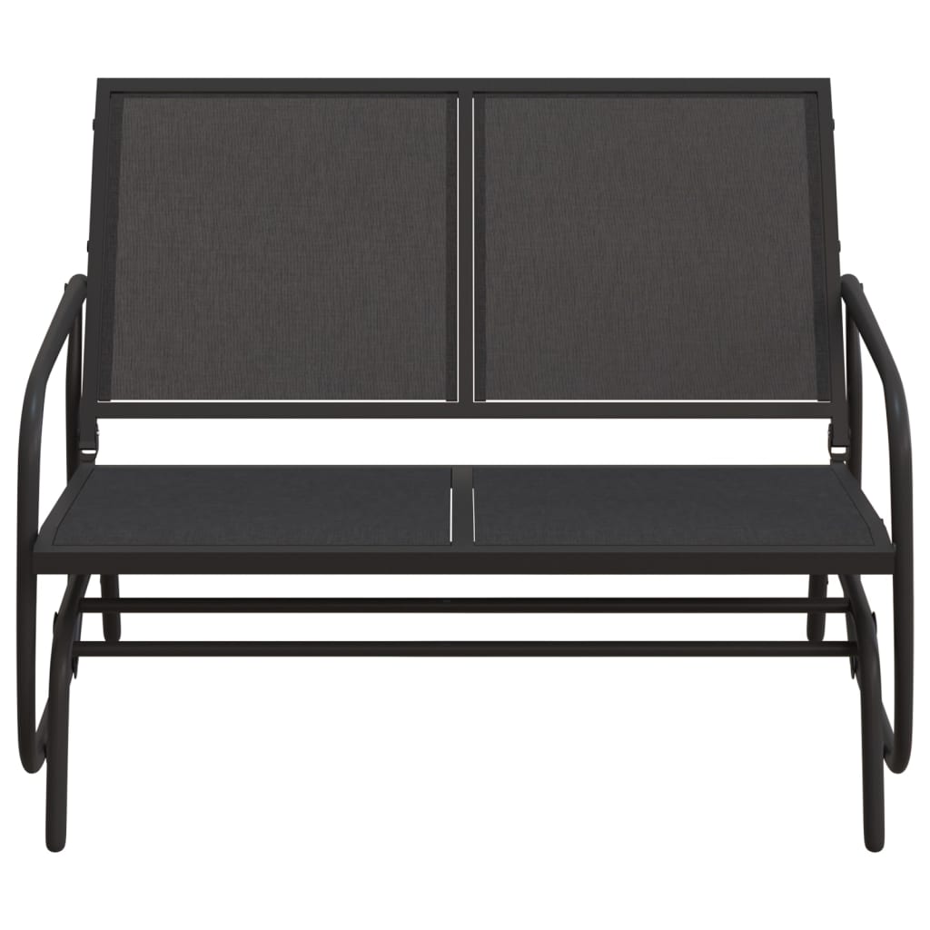 vidaXL Schuifbank tuin 120,5x76x86,5 cm textielfolie en staal zwart