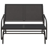 vidaXL Schuifbank tuin 120,5x76x86,5 cm textielfolie en staal zwart