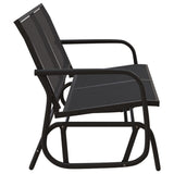 vidaXL Schuifbank tuin 120,5x76x86,5 cm textielfolie en staal zwart