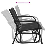 vidaXL Schuifbank tuin 120,5x76x86,5 cm textielfolie en staal zwart
