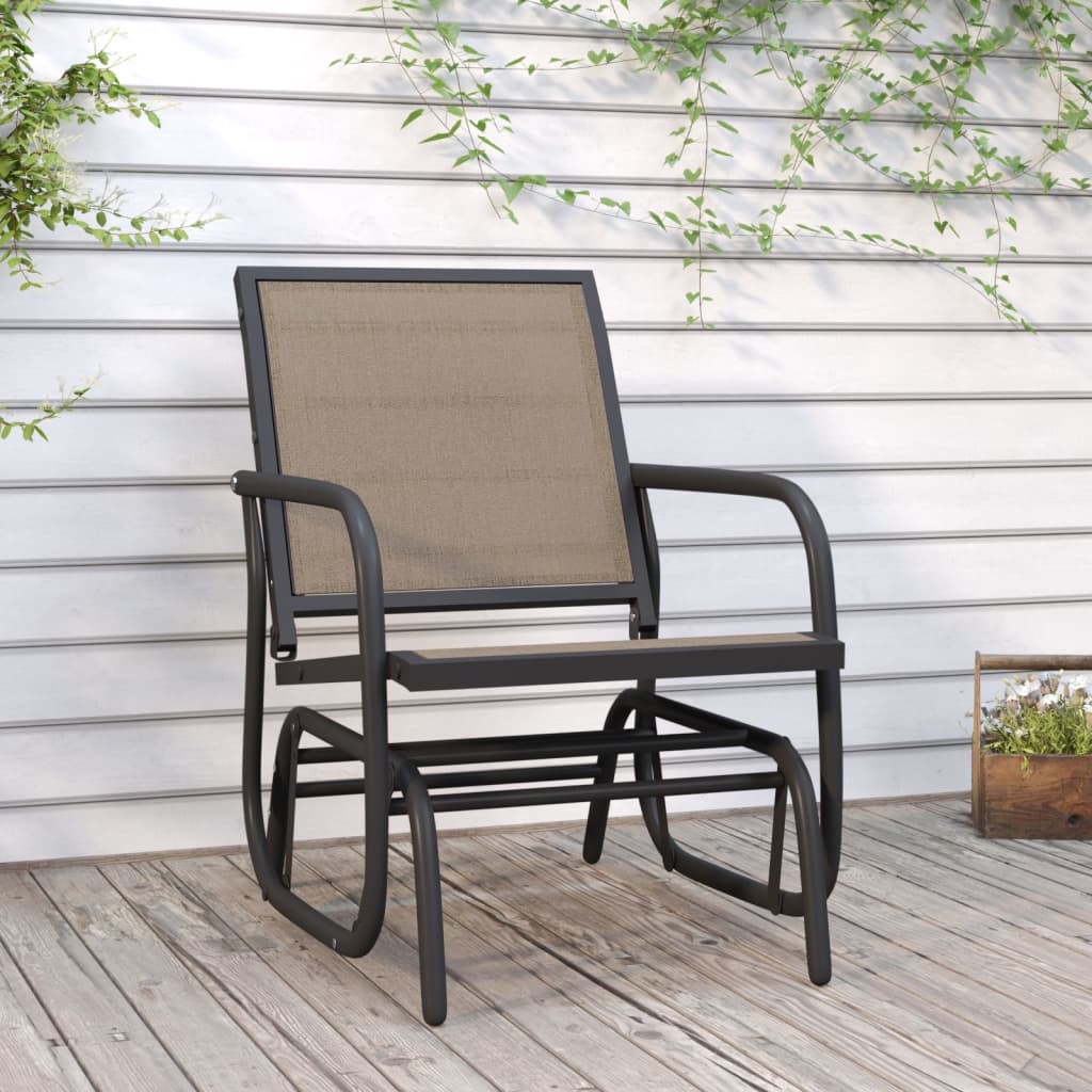 vidaXL Schuifstoel tuin 61x76x87 cm textileen en staal zwart